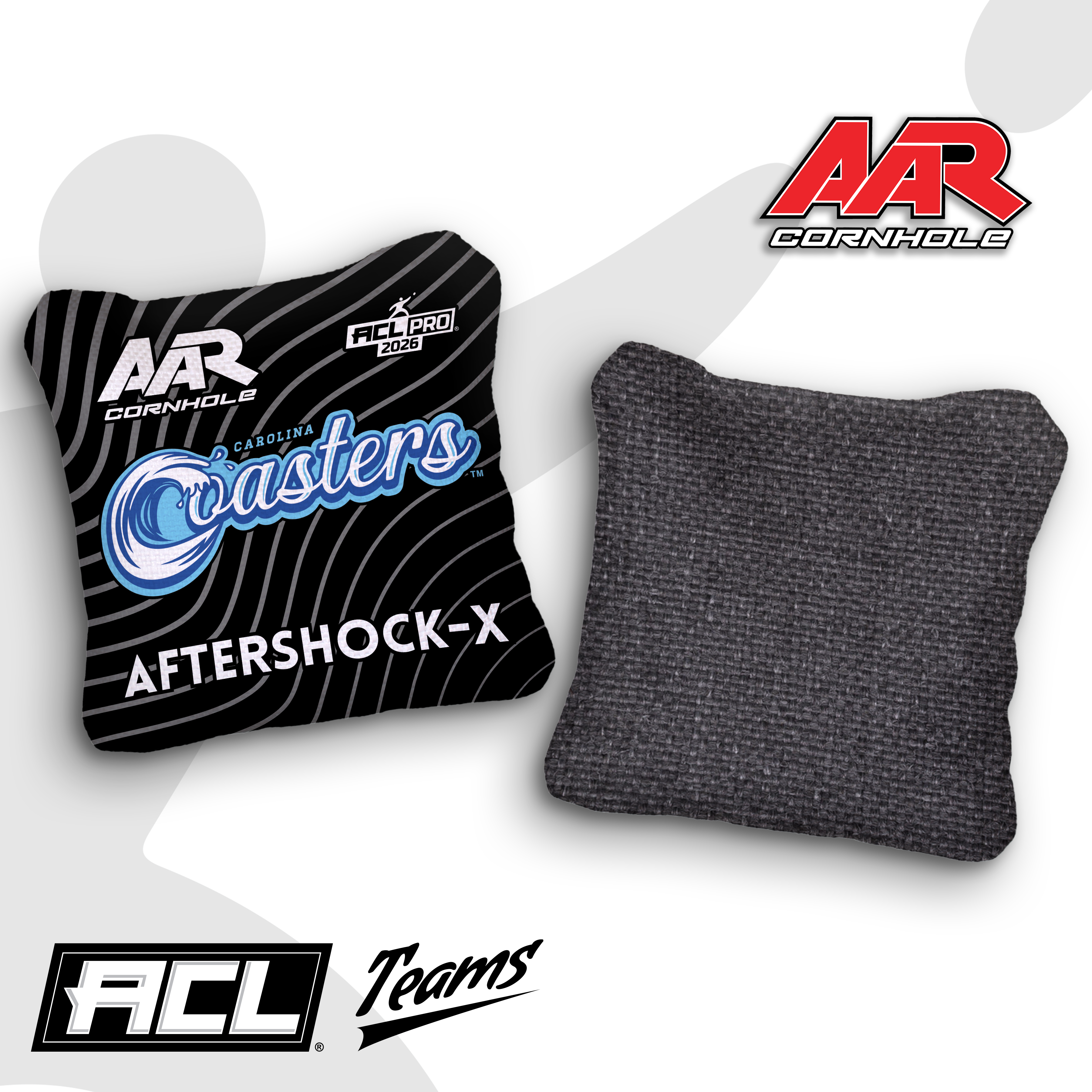 2026 AAR Cornhole Bags - Coasters Wave Edition - Black - ACL Pro Stamped - Multiple Series - SET OF 4
