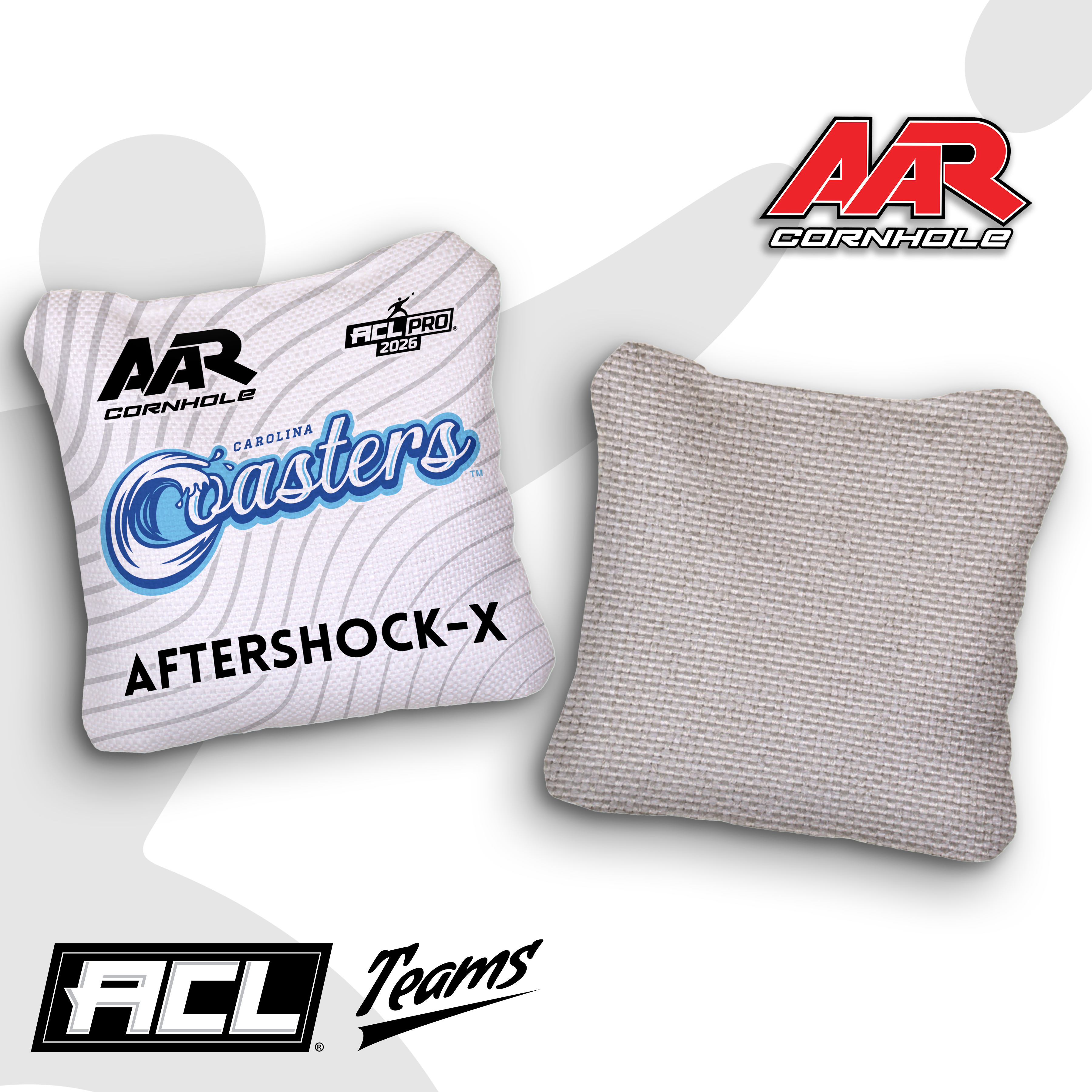 2026 AAR Cornhole Bags - Coasters Wave Edition - White - ACL Pro Stamped - Multiple Series - SET OF 4