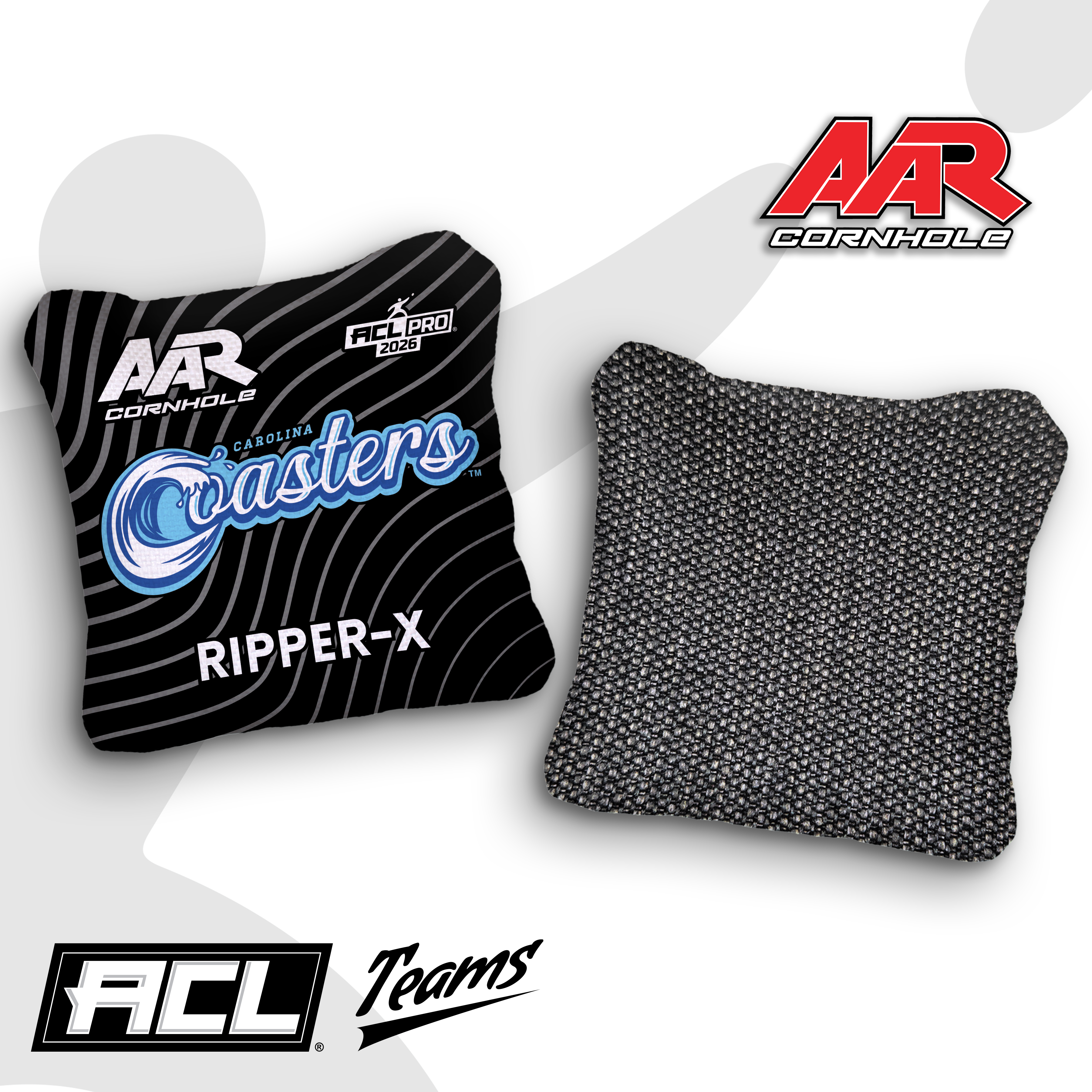 2026 AAR Cornhole Bags - Coasters Wave Edition - Black - ACL Pro Stamped - Multiple Series - SET OF 4