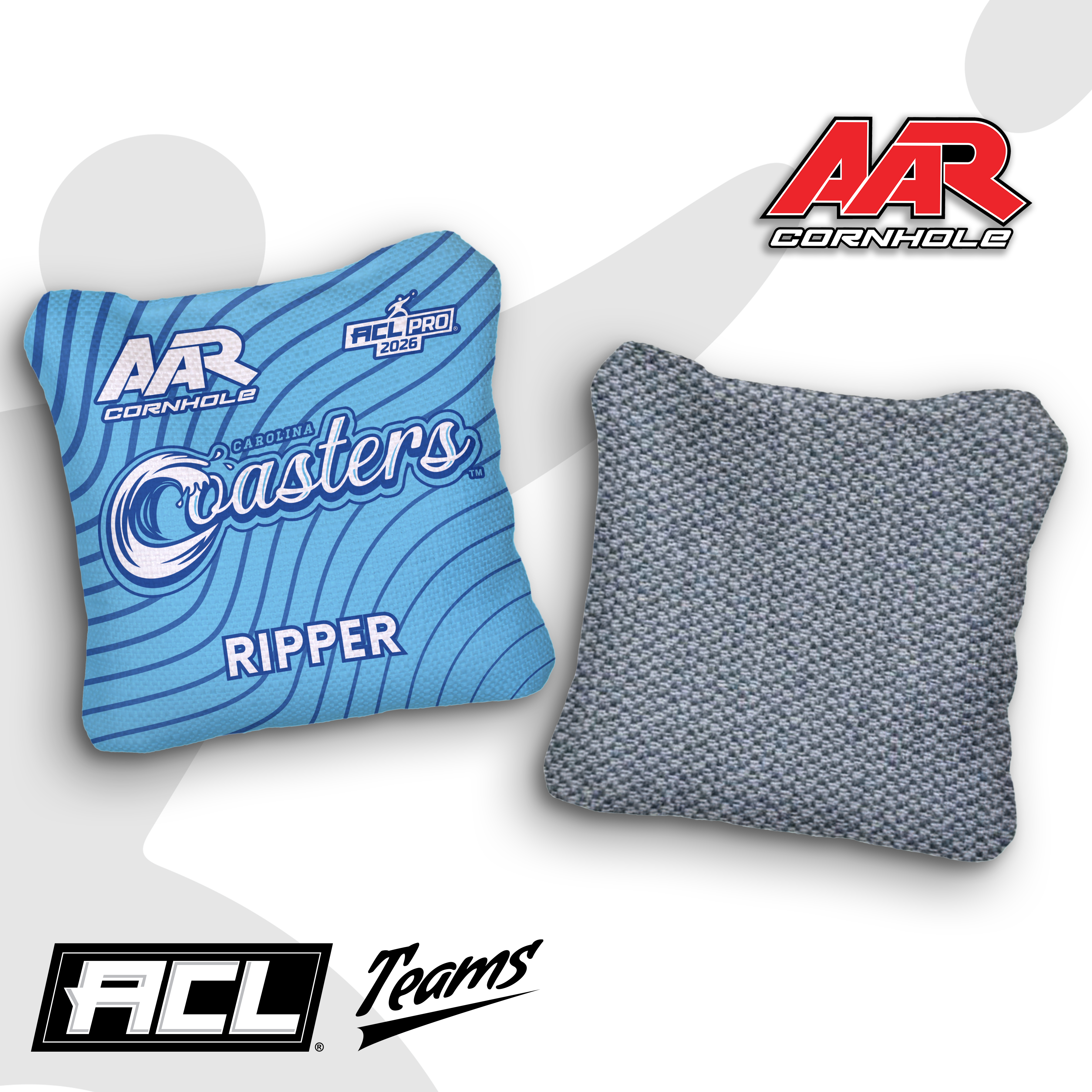 2026 AAR Cornhole Bags - Coasters Wave Edition - Light Blue - ACL Pro Stamped - Multiple Series - SET OF 4