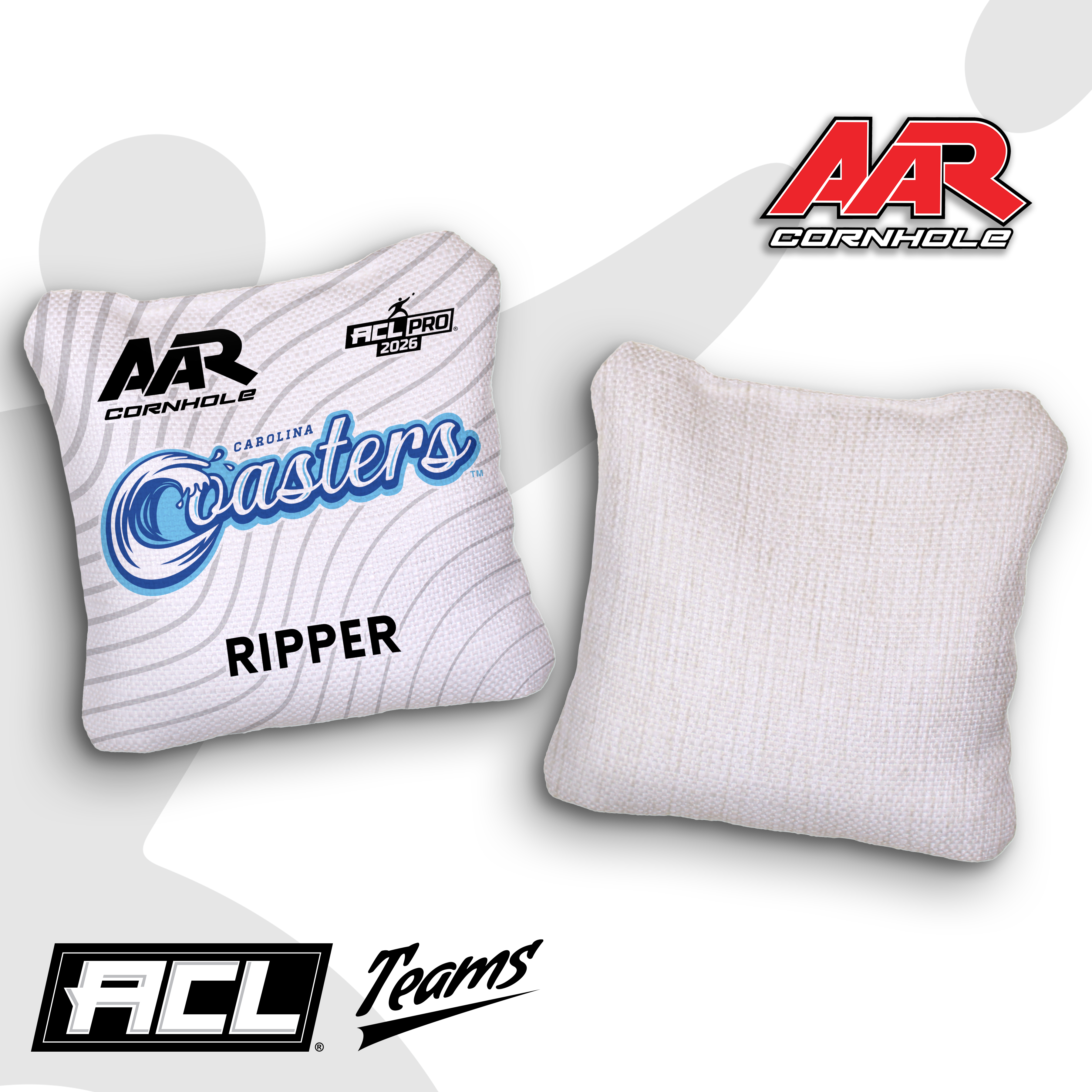 2026 AAR Cornhole Bags - Coasters Wave Edition - White - ACL Pro Stamped - Multiple Series - SET OF 4