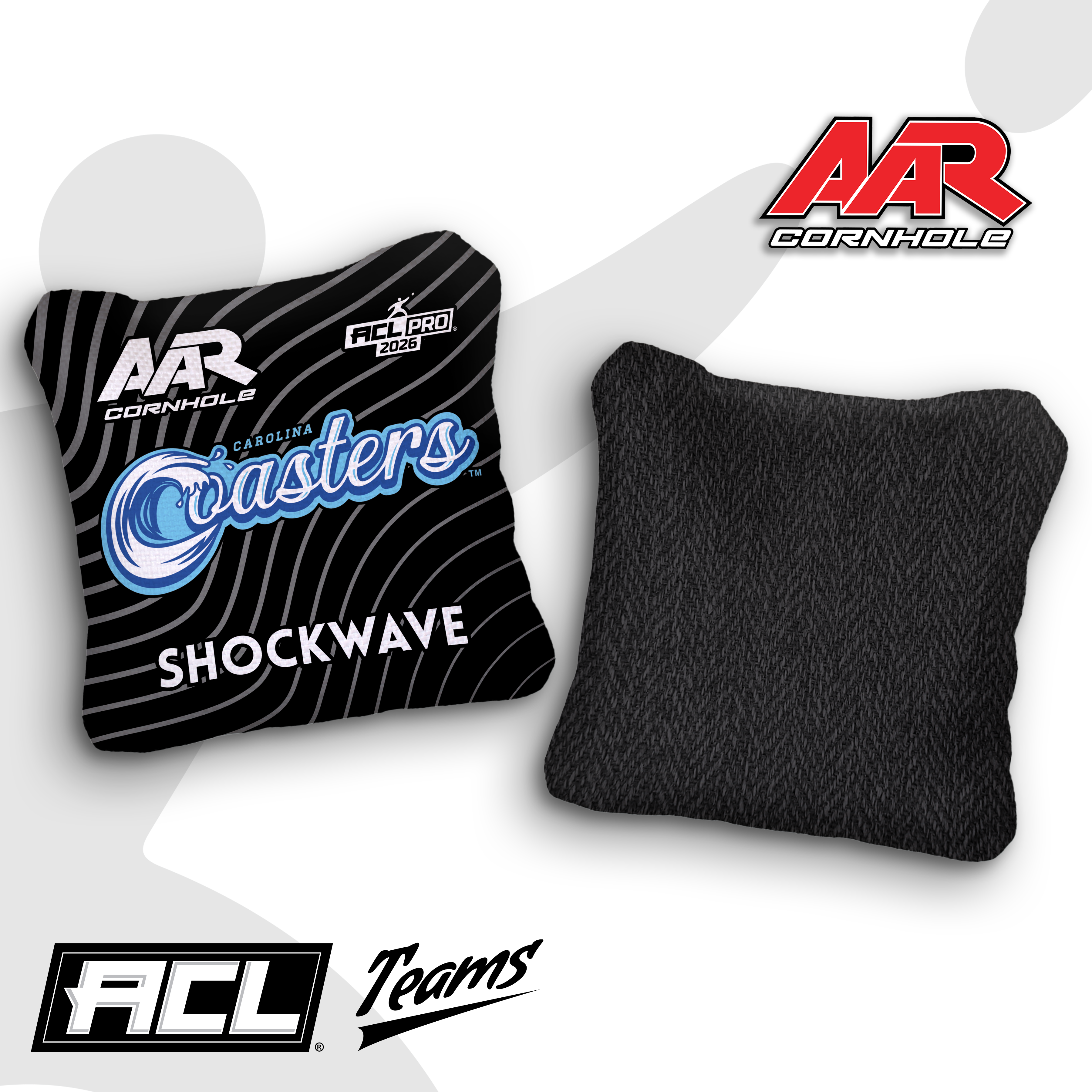 2026 AAR Cornhole Bags - Coasters Wave Edition - Black - ACL Pro Stamped - Multiple Series - SET OF 4