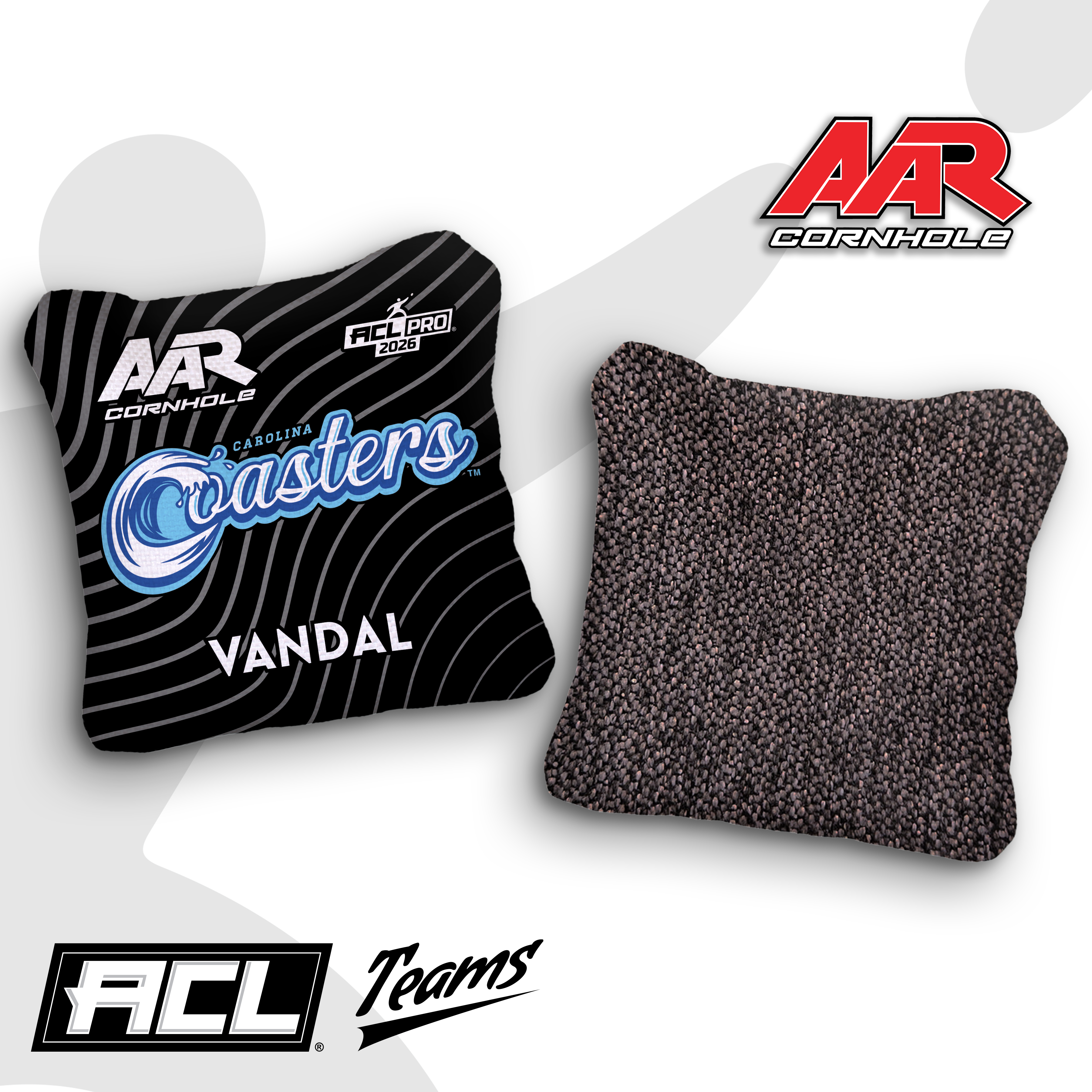 2026 AAR Cornhole Bags - Coasters Wave Edition - Black - ACL Pro Stamped - Multiple Series - SET OF 4