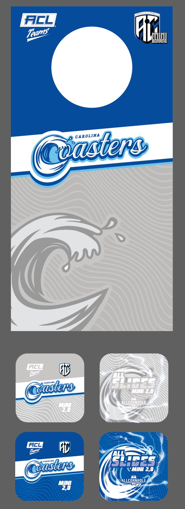 ACL Teams mini Cornhole Board Set - Carolina Coasters